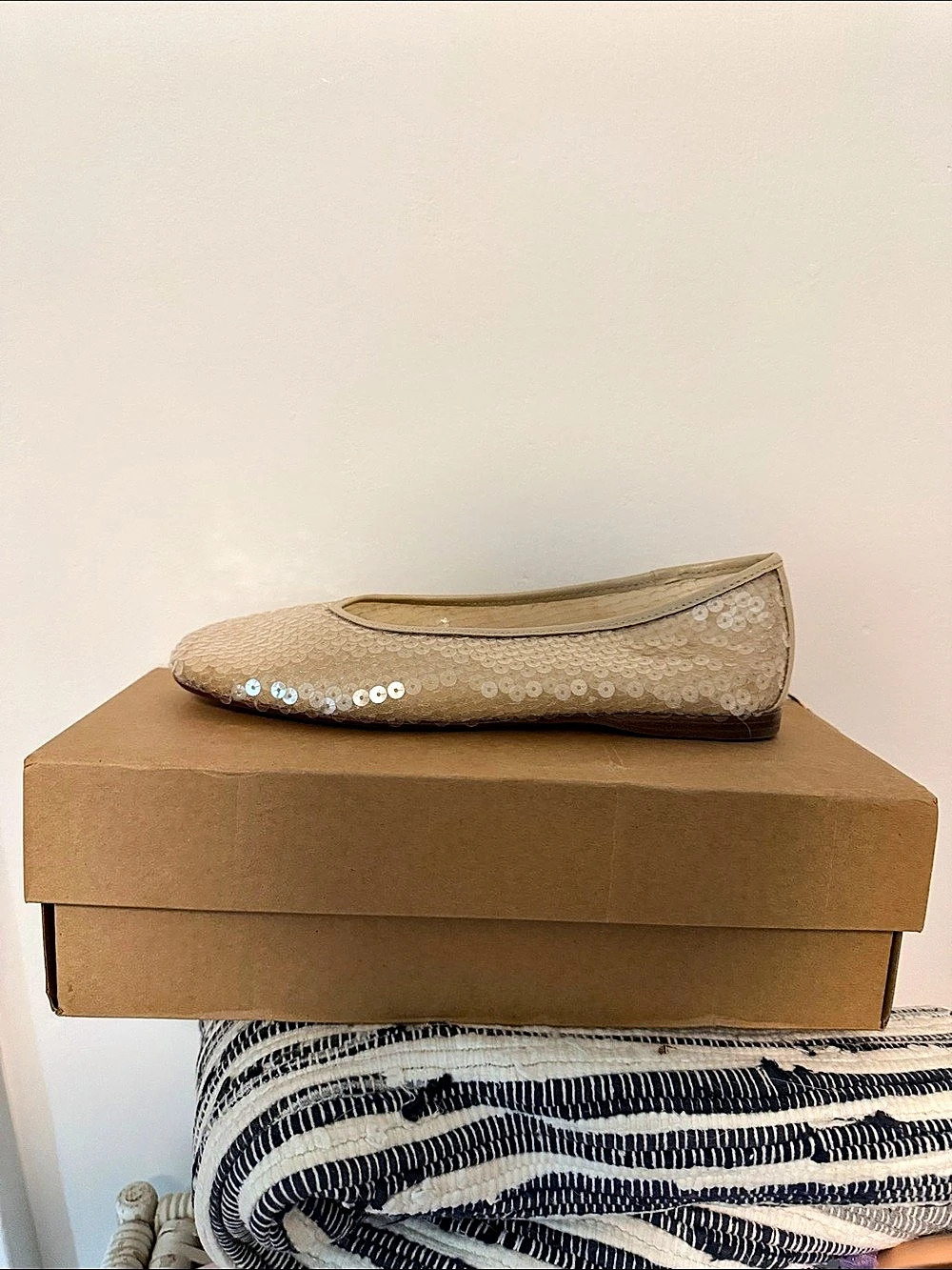Vince Leah Sequin Flats Gold US 7.5